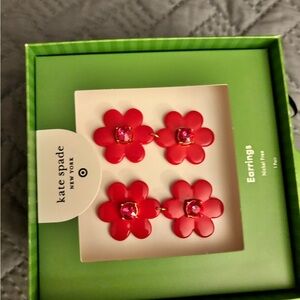 Kate Spade Vibrant Red Floral Earrings